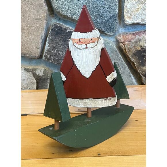 Vintage Hand Made/Painted Christmas Santa Claus Decor. Pegs. Christmas tree. - Picture 2 of 8